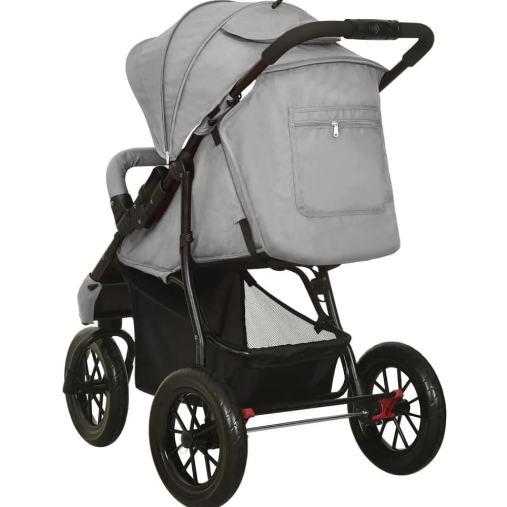 vidaXL Carrito de bebés de acero Gris claro Online