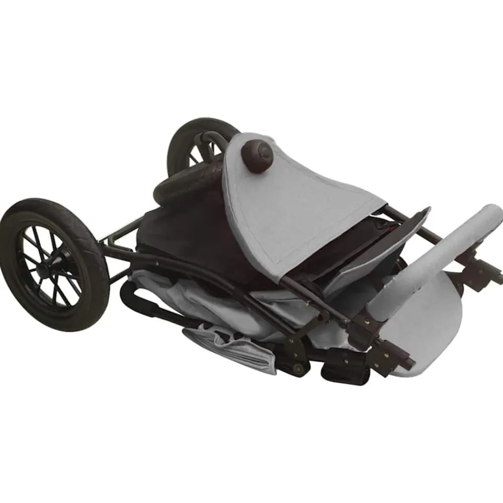 vidaXL Carrito de bebés de acero Gris claro Online