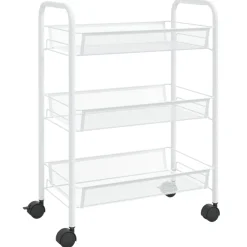 vidaXL Carros E Islas-Carrito de cocina 3 niveles hierro 46x26x64 cm