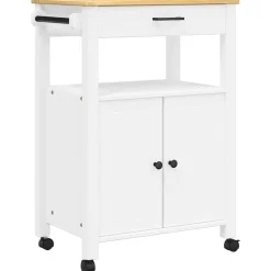 vidaXL Carros E Islas-Carrito de cocina MONZA madera maciza de pino 60x40x88,5 cm