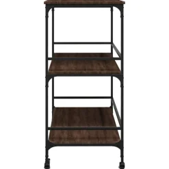 vidaXL Carrito de cocina madera ingeniería marrón roble 100,5x50x105cm Marrón roble Outlet