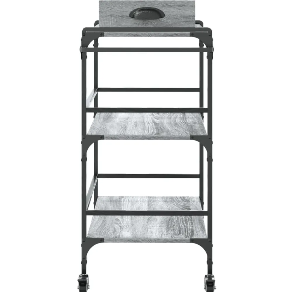 vidaXL Carrito de cocina madera ingeniería 81,5x41x92,5 cm Gris sonoma Discount