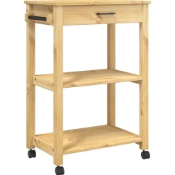 vidaXL Carrito de cocina MONZA madera maciza de pino 60x40x88,5 cm Marrón Online