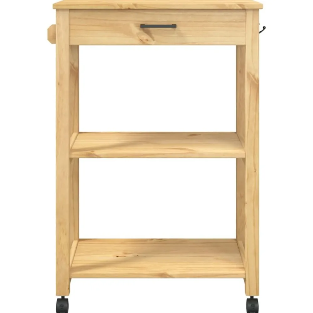 vidaXL Carrito de cocina MONZA madera maciza de pino 60x40x88,5 cm Marrón Online