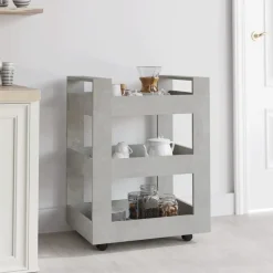 vidaXL Carrito de cocina madera contrachapada gris hormigón 60x45x80cm Gris hormig&oacute;n Sale