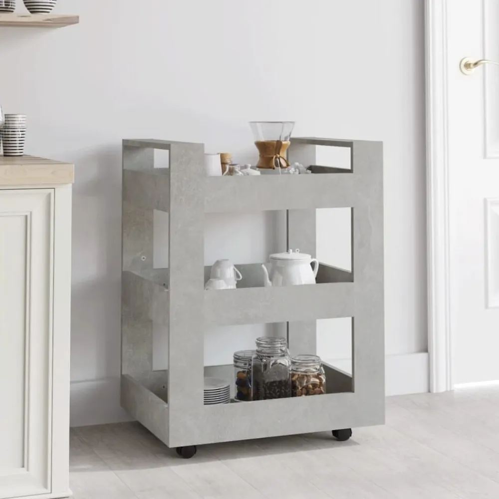 vidaXL Carrito de cocina madera contrachapada gris hormigón 60x45x80cm Gris hormigón Sale