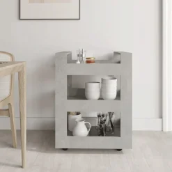 vidaXL Carrito de cocina madera contrachapada gris hormigón 60x45x80cm Gris hormigón Sale