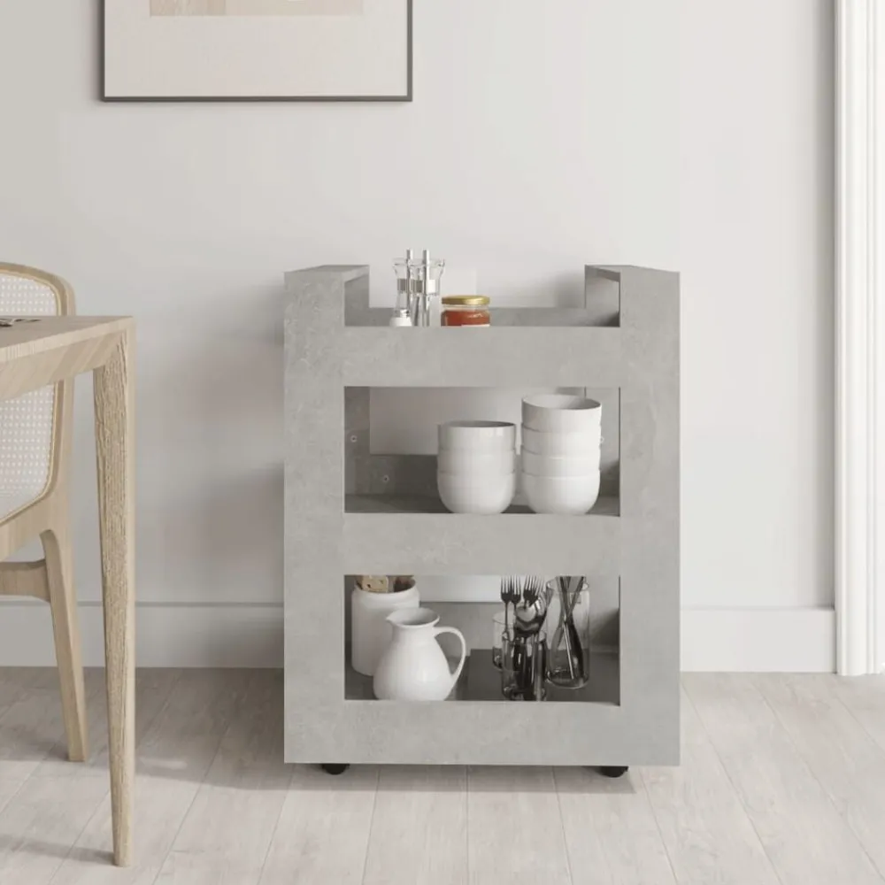 vidaXL Carrito de cocina madera contrachapada gris hormigón 60x45x80cm Gris hormigón Sale