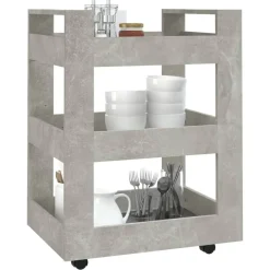 vidaXL Carrito de cocina madera contrachapada gris hormigón 60x45x80cm Gris hormigón Sale