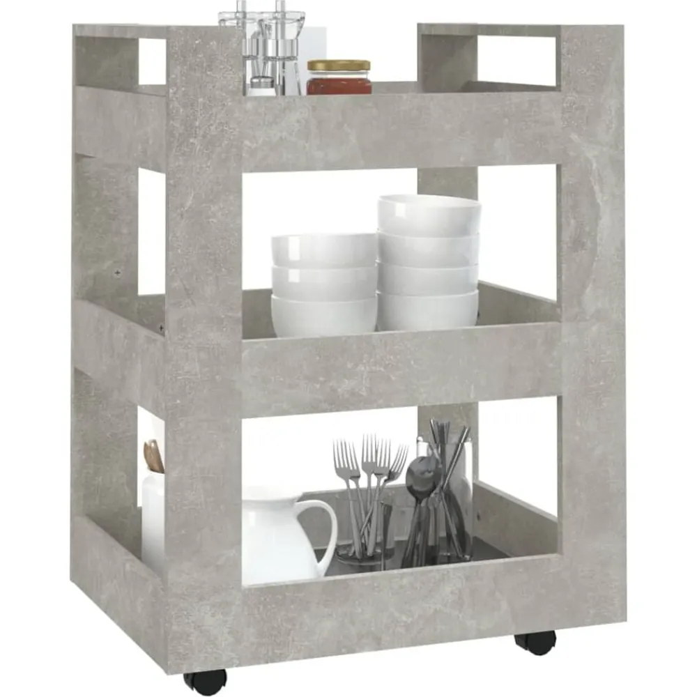 vidaXL Carrito de cocina madera contrachapada gris hormigón 60x45x80cm Gris hormigón Sale