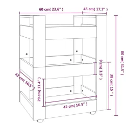 vidaXL Carrito de cocina madera contrachapada gris hormigón 60x45x80cm Gris hormigón Sale