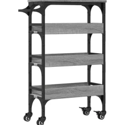 vidaXL Carrito de cocina madera de ingeniería 53x20x76 cm Gris sonoma Clearance