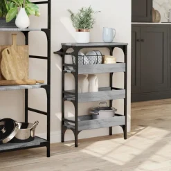 vidaXL Carrito de cocina madera de ingeniería 53x20x76 cm Gris sonoma Clearance