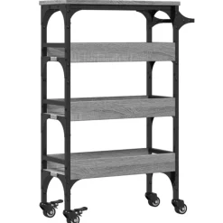 vidaXL Carrito de cocina madera de ingeniería 53x20x76 cm Gris sonoma Clearance