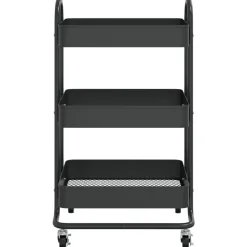 vidaXL Carros E Islas-Carrito de cocina 3 niveles acero 43x34x79 cm