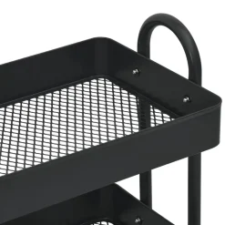 vidaXL Carros E Islas-Carrito de cocina 3 niveles acero 43x34x79 cm