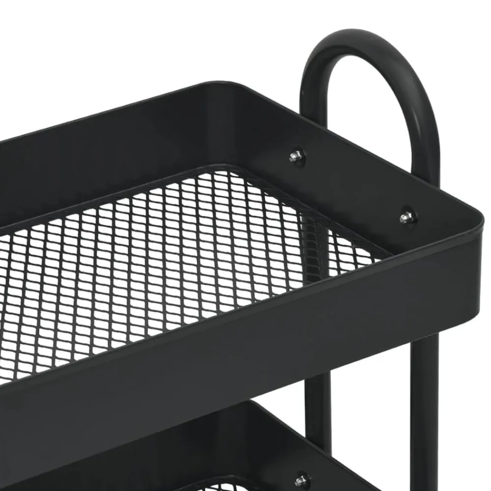 vidaXL Carros E Islas-Carrito de cocina 3 niveles acero 43x34x79 cm