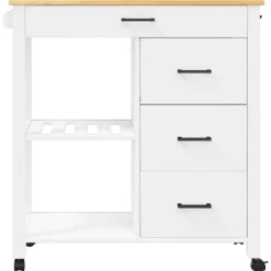 vidaXL Carros E Islas-Carrito de cocina MONZA madera maciza de pino 84x40x88,5 cm