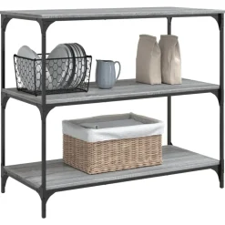vidaXL Carrito de cocina madera ingeniería 102x50x95 cm Gris sonoma Discount