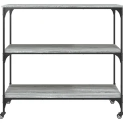 vidaXL Carrito de cocina madera ingeniería 102x50x95 cm Gris sonoma Discount