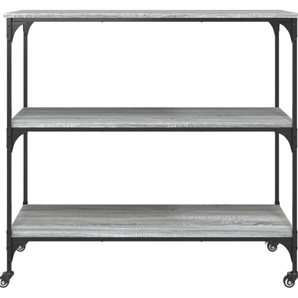 vidaXL Carrito de cocina madera ingeniería 102x50x95 cm Gris sonoma Discount