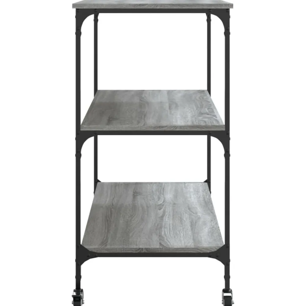 vidaXL Carrito de cocina madera ingeniería 102x50x95 cm Gris sonoma Discount
