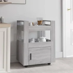 vidaXL Carrito de cocina madera contrachapada 60x45x80 cm Gris sonoma Clearance