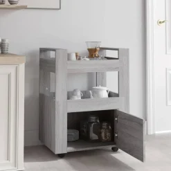 vidaXL Carrito de cocina madera contrachapada 60x45x80 cm Gris sonoma Clearance