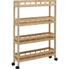 vidaXL Carros E Islas-Carrito de cocina con ruedas Natural 60 x 18 x 97 cm Bambú