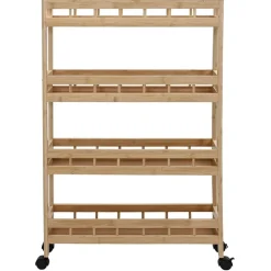 vidaXL Carros E Islas-Carrito de cocina con ruedas Natural 60 x 18 x 97 cm Bambú