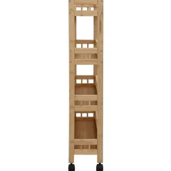 vidaXL Carros E Islas-Carrito de cocina con ruedas Natural 60 x 18 x 97 cm Bambú