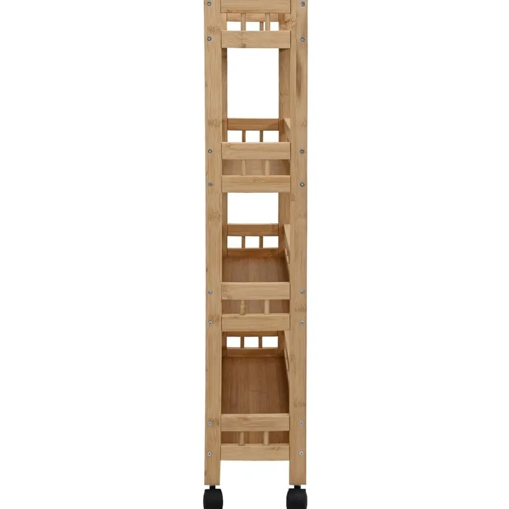 vidaXL Carros E Islas-Carrito de cocina con ruedas Natural 60 x 18 x 97 cm Bambú