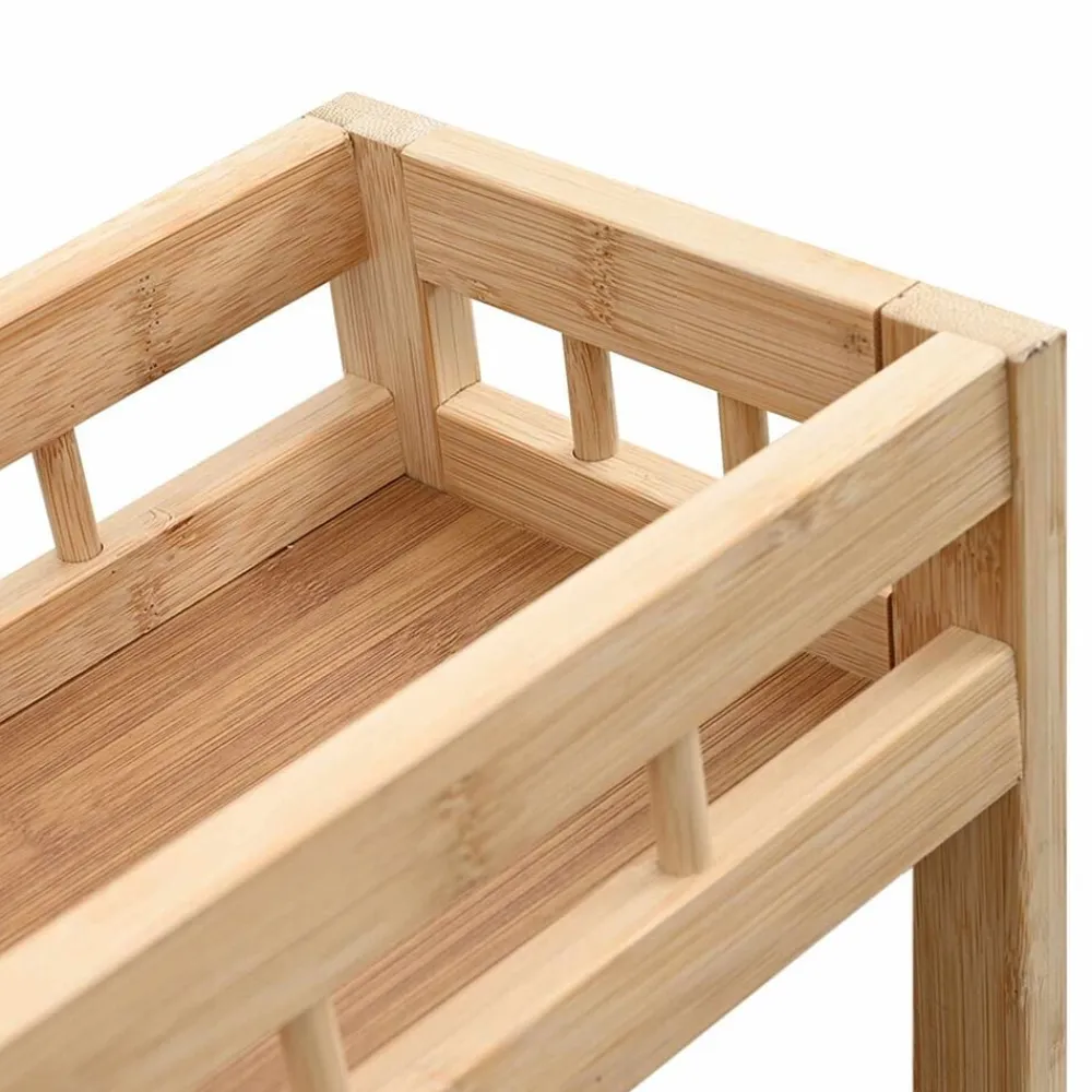vidaXL Carros E Islas-Carrito de cocina con ruedas Natural 60 x 18 x 97 cm Bambú