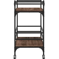 vidaXL Carros E Islas-Carrito de cocina madera ingeniería marrón roble 82x40x78,5 cm