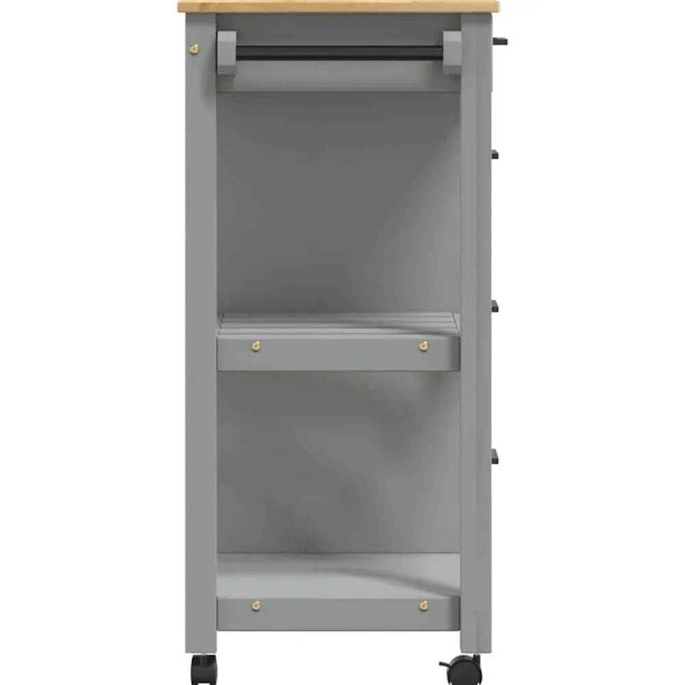 vidaXL Carros E Islas-Carrito de cocina MONZA madera maciza de pino 84x40x88,5 cm