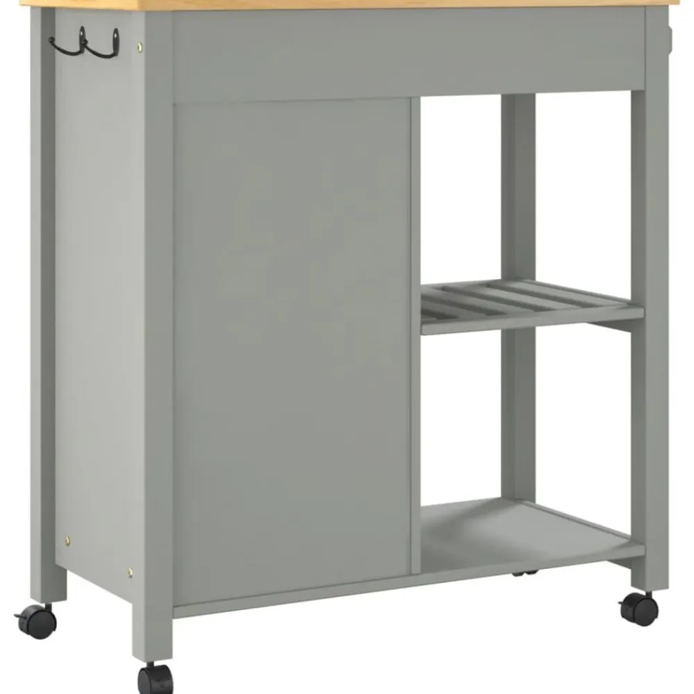 vidaXL Carros E Islas-Carrito de cocina MONZA madera maciza de pino 84x40x88,5 cm