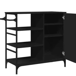vidaXL Carrito de cocina madera de ingeniería 87,5x38,5x84,5 cm Negro Sale