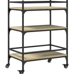 vidaXL Carrito de cocina madera ingeniería 65x40x86,5 cm Roble Sonoma Outlet