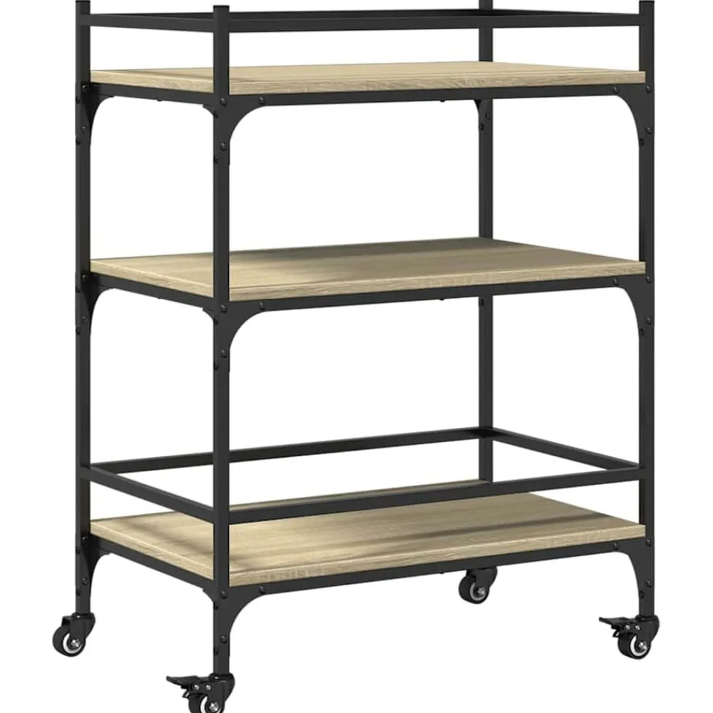 vidaXL Carrito de cocina madera ingeniería 65x40x86,5 cm Roble Sonoma Outlet