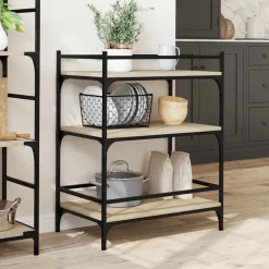vidaXL Carrito de cocina madera ingeniería 65x40x86,5 cm Roble Sonoma Outlet