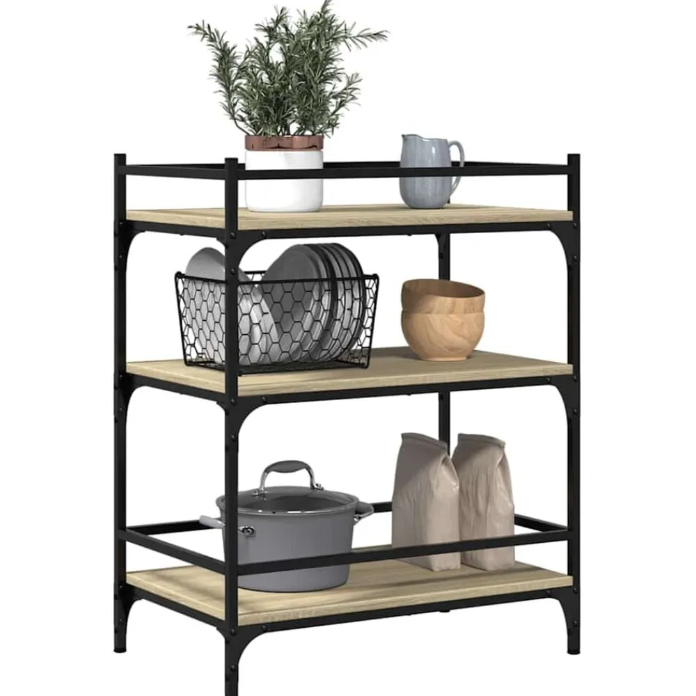 vidaXL Carrito de cocina madera ingeniería 65x40x86,5 cm Roble Sonoma Outlet