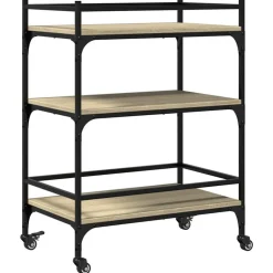 vidaXL Carrito de cocina madera ingeniería 65x40x86,5 cm Roble Sonoma Outlet