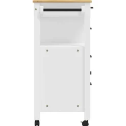 vidaXL Carros E Islas-Carrito de cocina MONZA madera maciza de pino 84x40x88,5 cm