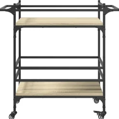 vidaXL Carrito de cocina madera ingeniería 82x40x78,5 cm Roble Sonoma Discount