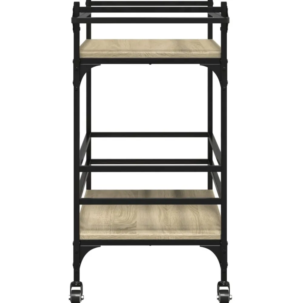 vidaXL Carrito de cocina madera ingeniería 82x40x78,5 cm Roble Sonoma Discount