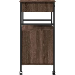 vidaXL Carrito de cocina madera ingeniería marrón roble 56x43x89,5 cm Marrón roble Hot