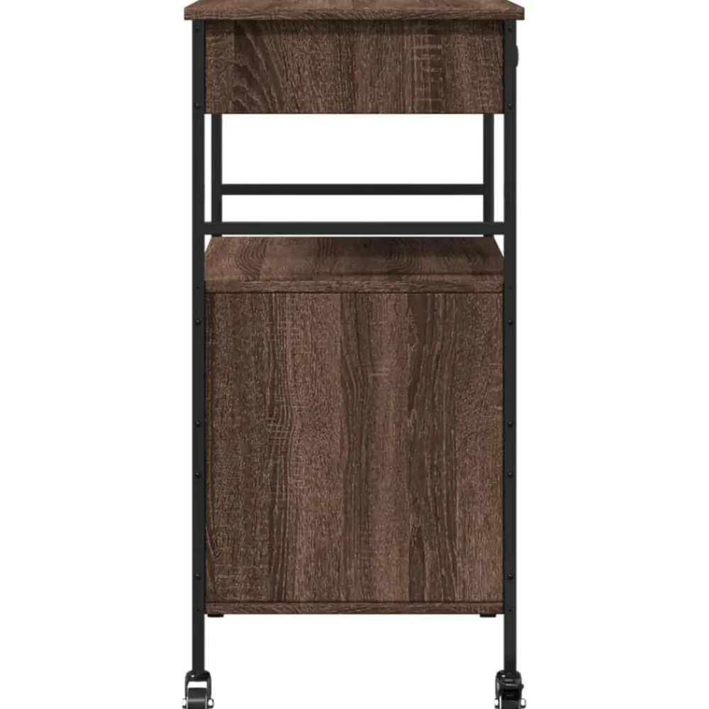 vidaXL Carrito de cocina madera ingeniería marrón roble 56x43x89,5 cm Marrón roble Hot