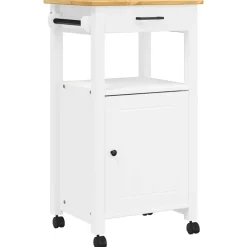 vidaXL Carros E Islas-Carrito de cocina MONZA madera maciza de pino 48x40x88,5 cm