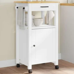 vidaXL Carros E Islas-Carrito de cocina MONZA madera maciza de pino 48x40x88,5 cm