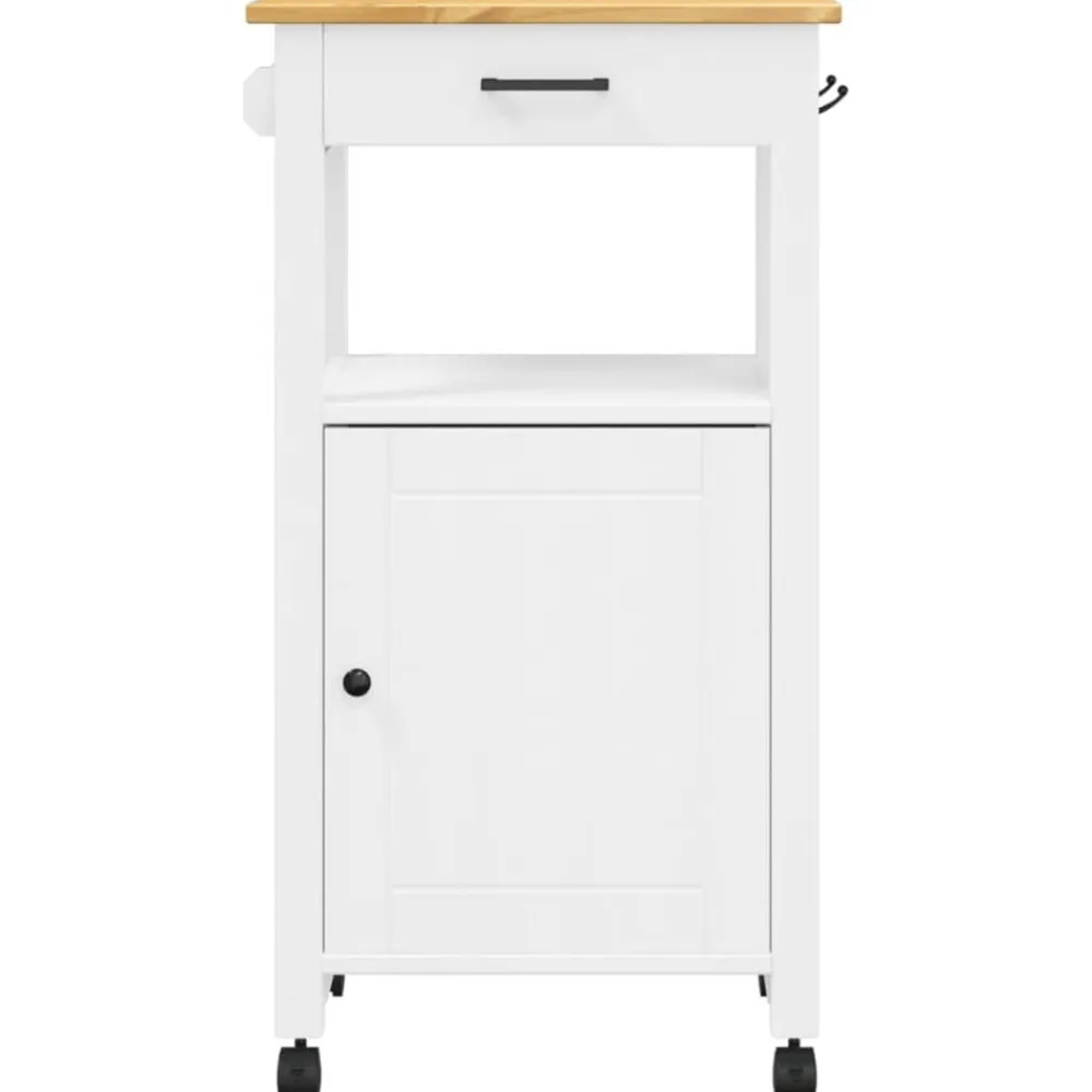 vidaXL Carros E Islas-Carrito de cocina MONZA madera maciza de pino 48x40x88,5 cm